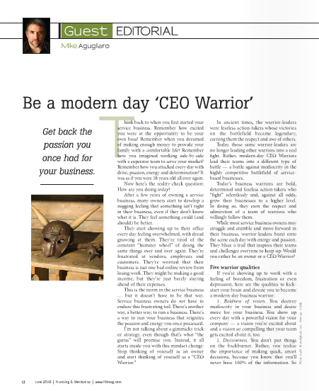Check out my guest editorial in PLUMBING & MECHANICAL Check out my guest editorial in PLUMBING & MECHANICAL