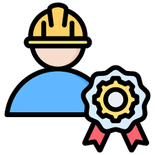 icon of person in a hard hat with an award